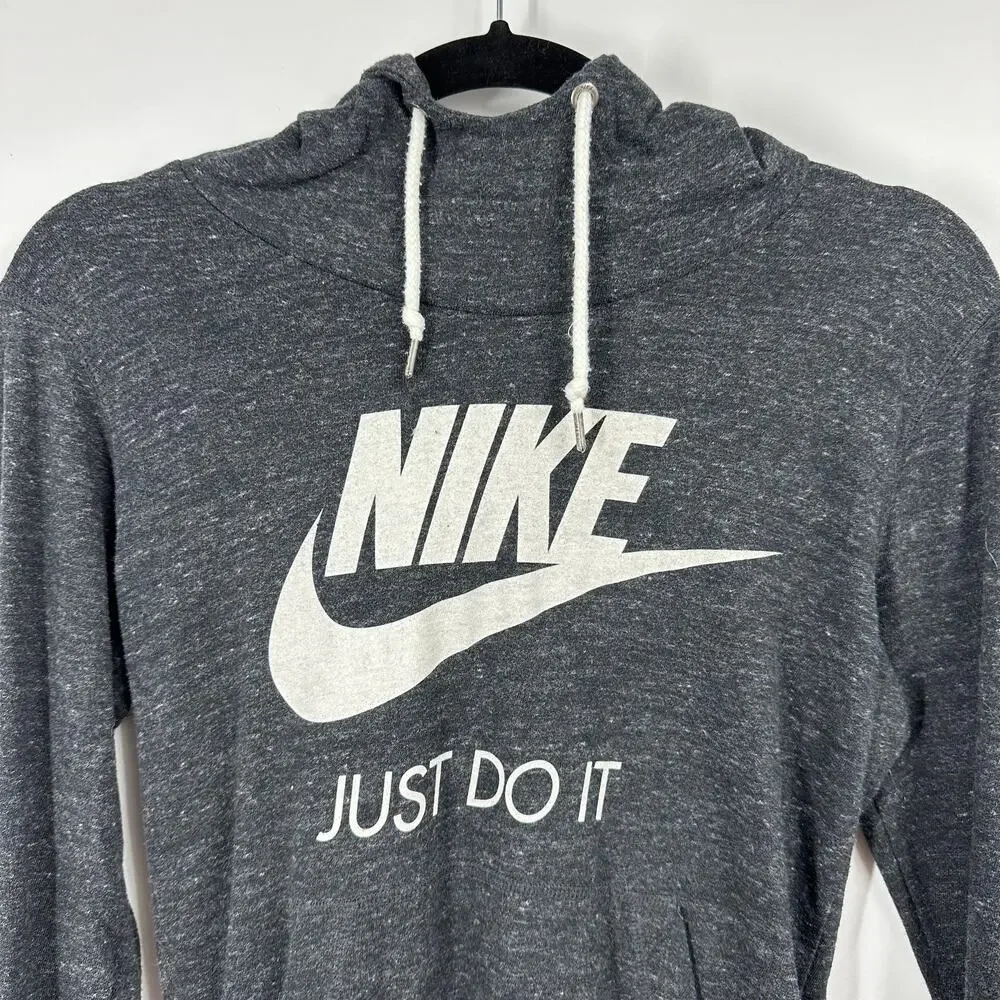 Nike Women’s Vintage Gym Hoodie Small Gray‎ Heathered Lightweight Sweatshirt